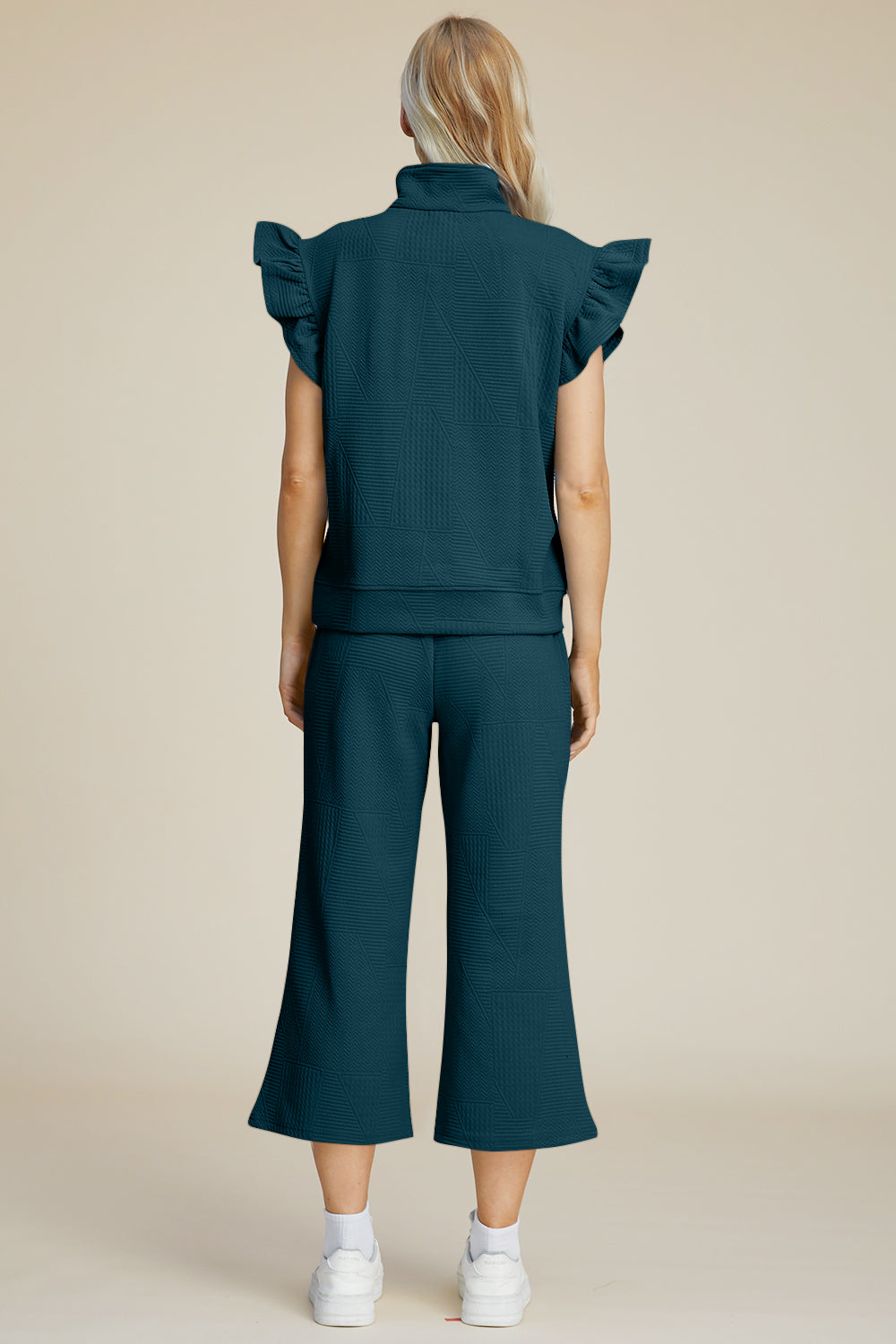 Azaria Ruffle Short Sleeve Top & Wide Leg Pants Set | Multiple Colors