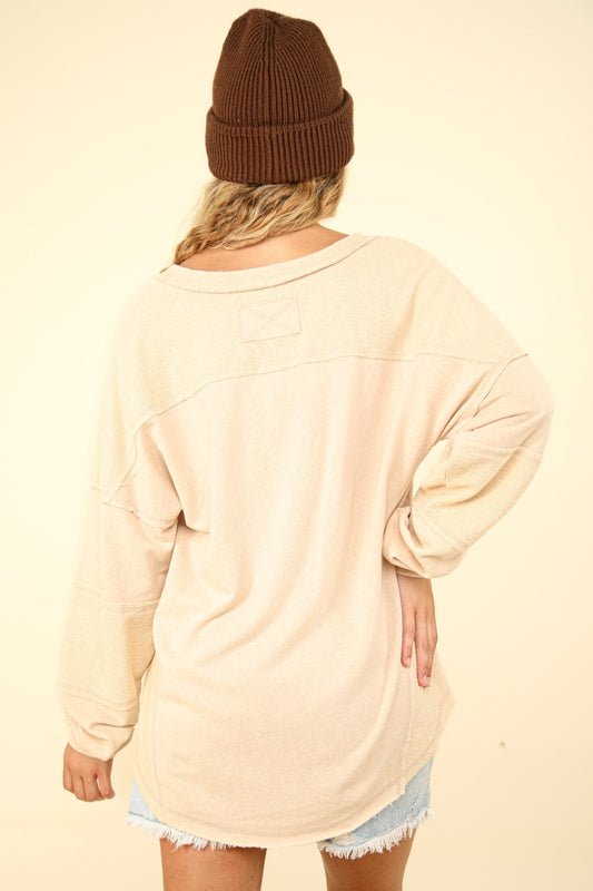 Aura Washed Exposed Seam Top