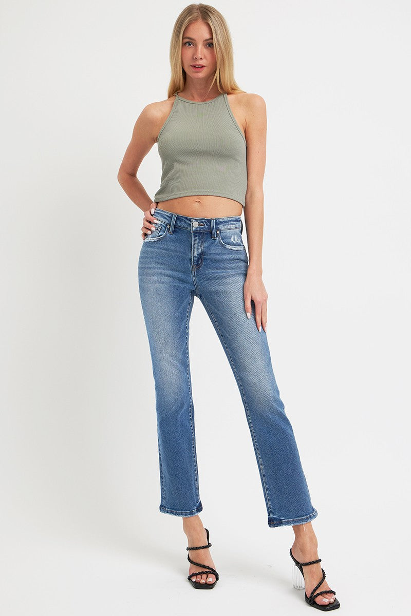 Phoenix Mid-Rise Ankle Straight Jeans | Risen