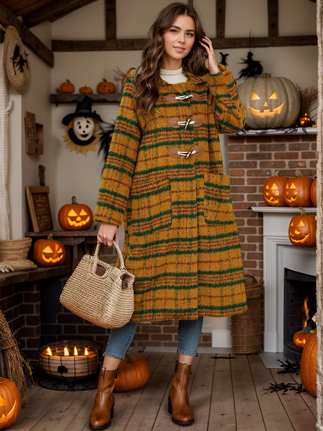 Ana Plaid Hooded Coat