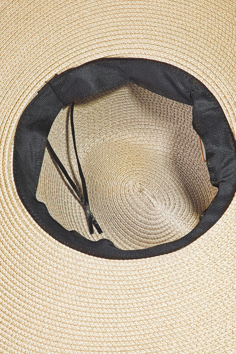 Rope Strap Wide Brim Hat