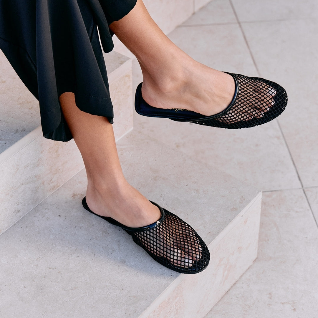 Brooklyn Flat Mules | Black