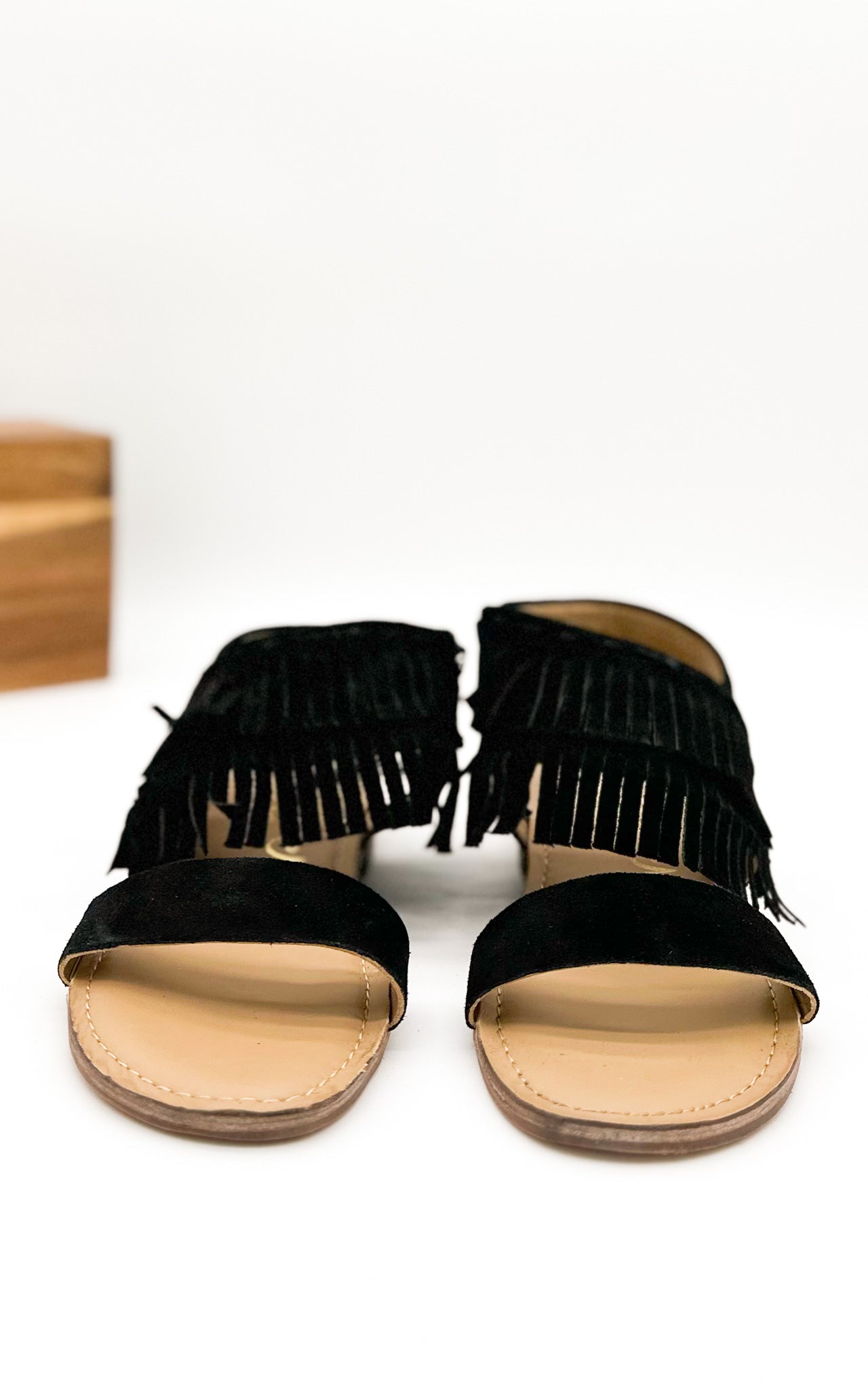 Fringe Star Sandals | Black