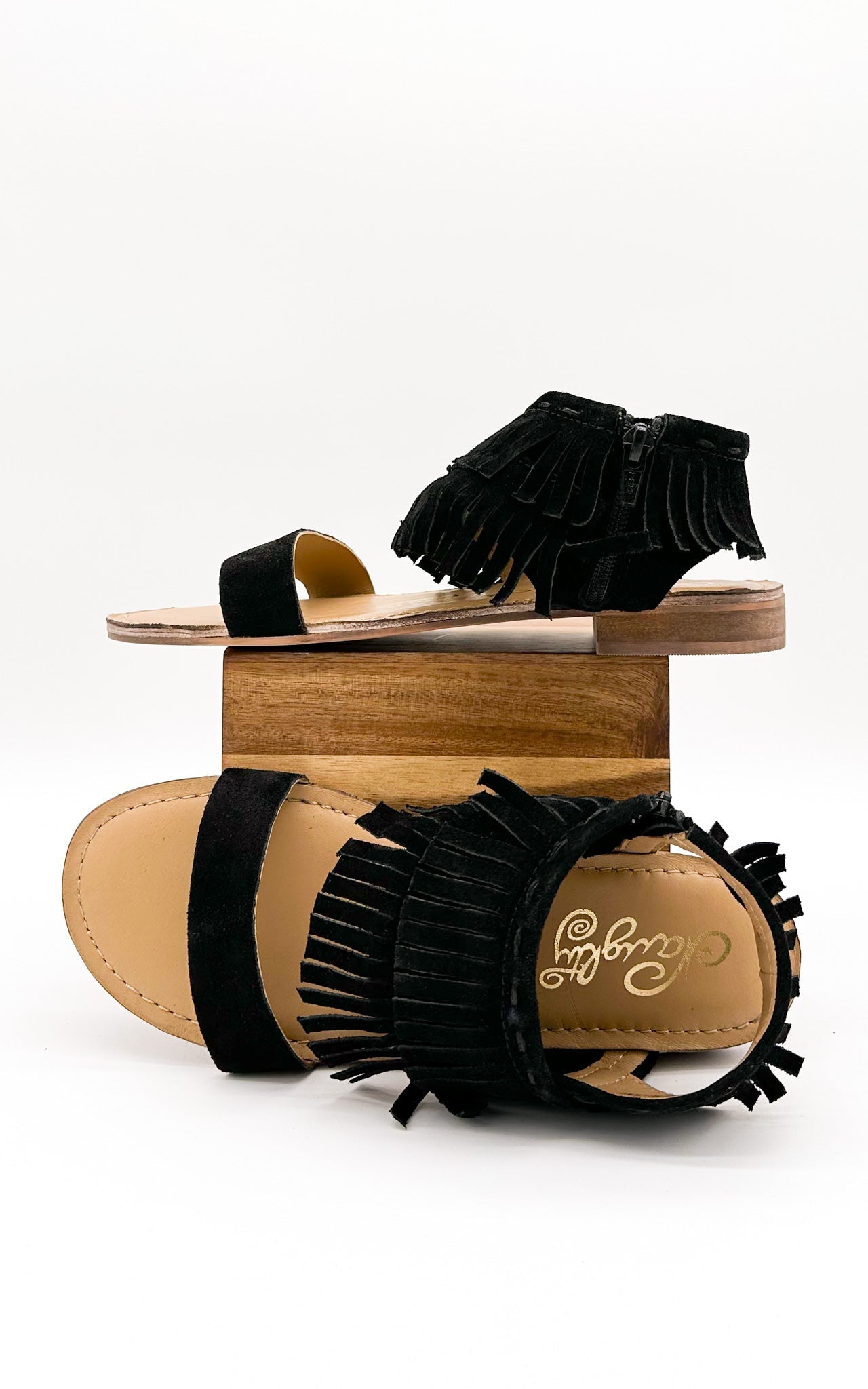 Fringe Star Sandals | Black