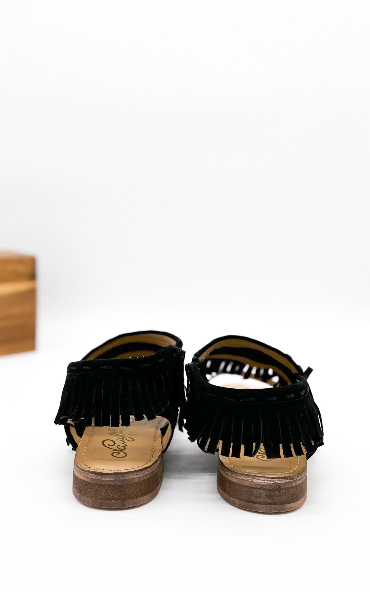 Fringe Star Sandals | Black