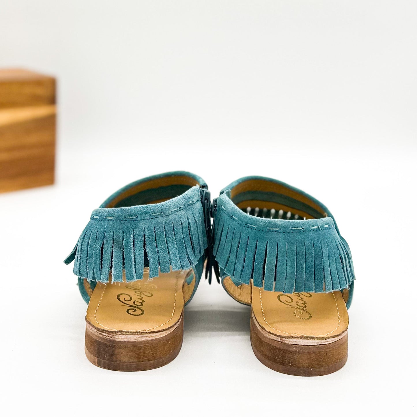 Fringe Star Sandals | Teal