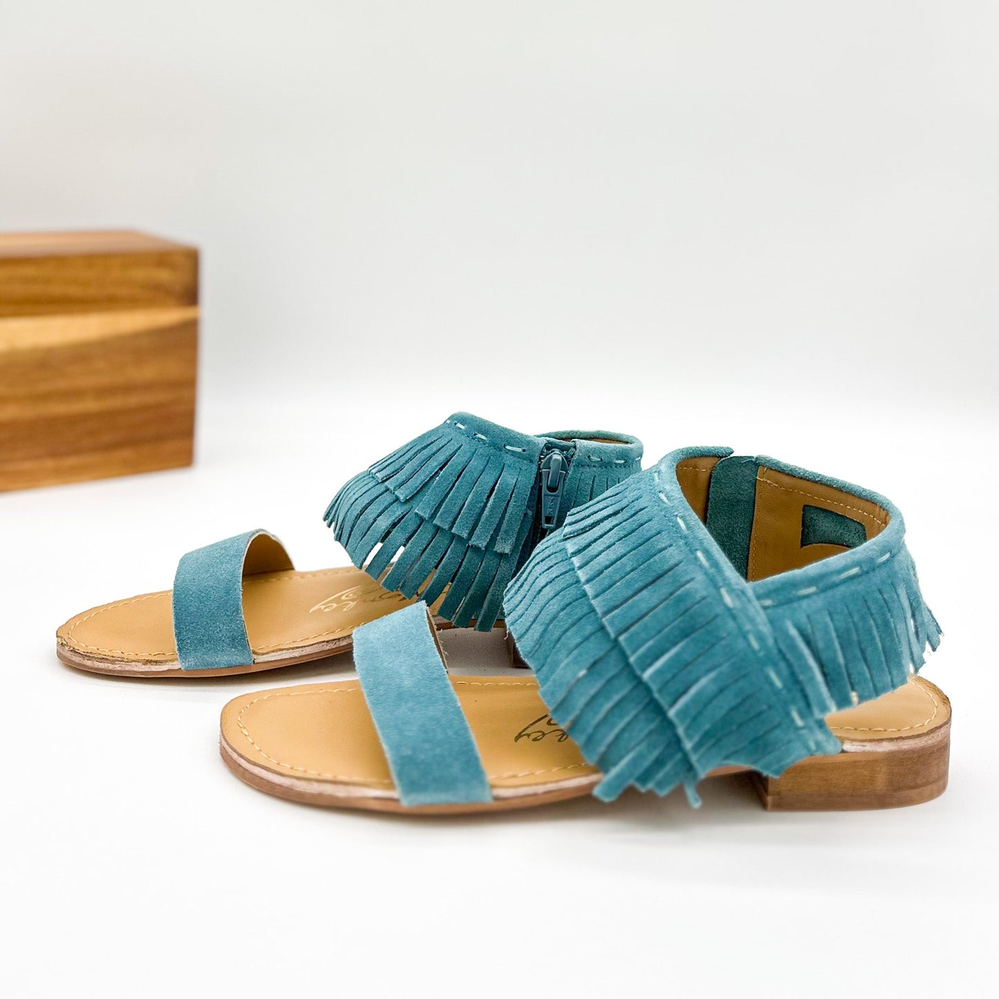 Fringe Star Sandals | Teal