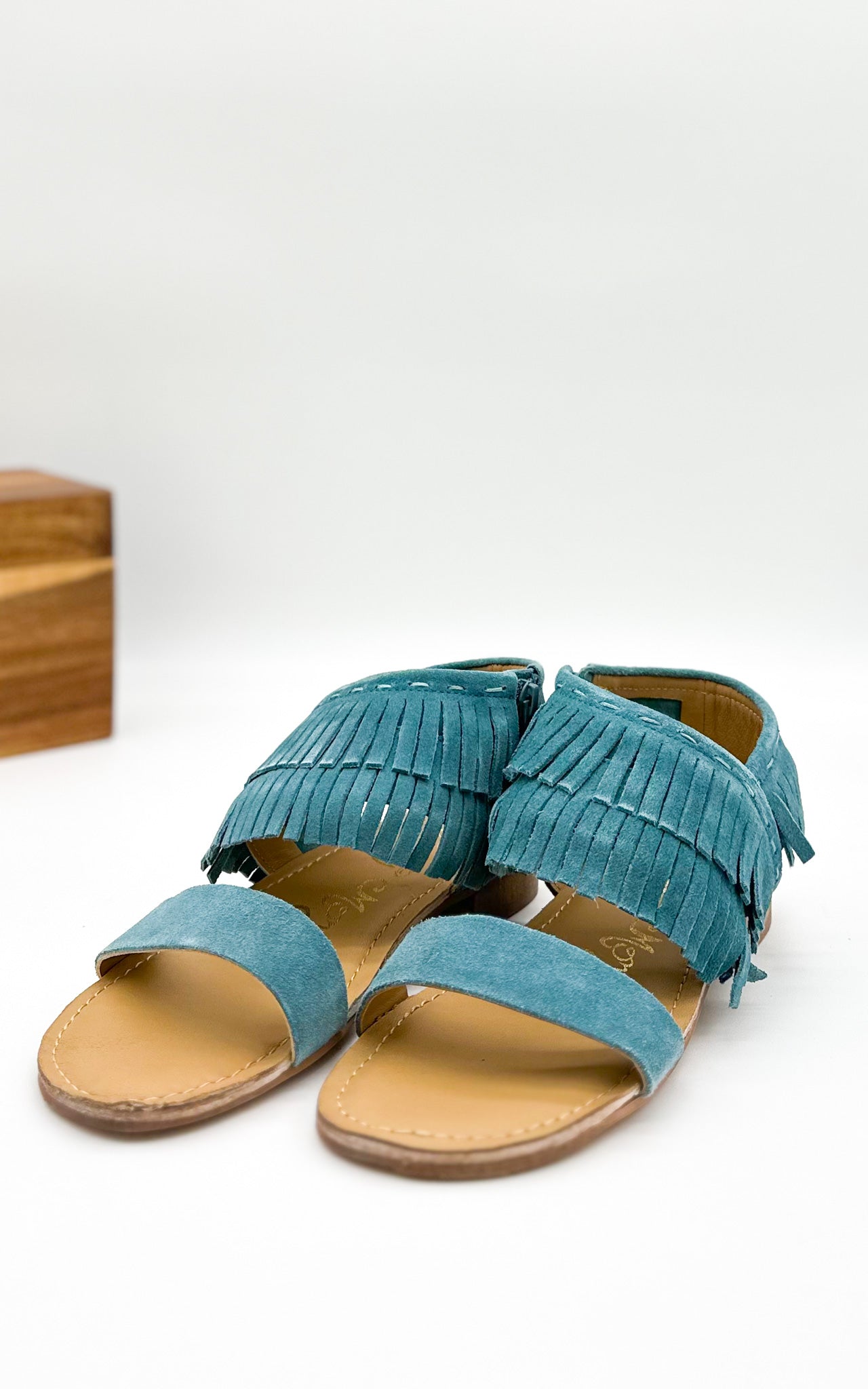 Fringe Star Sandals | Teal