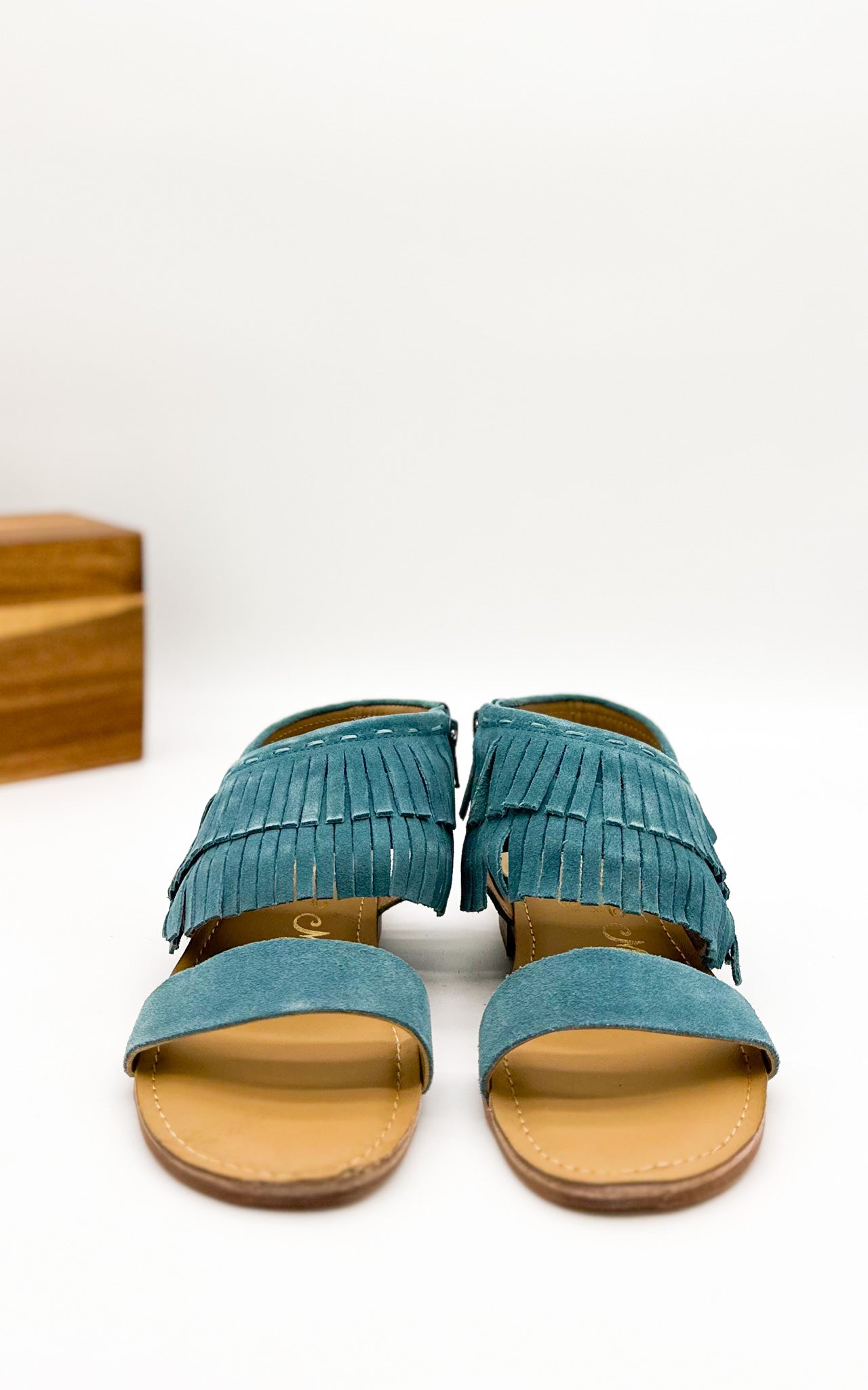 Fringe Star Sandals | Teal