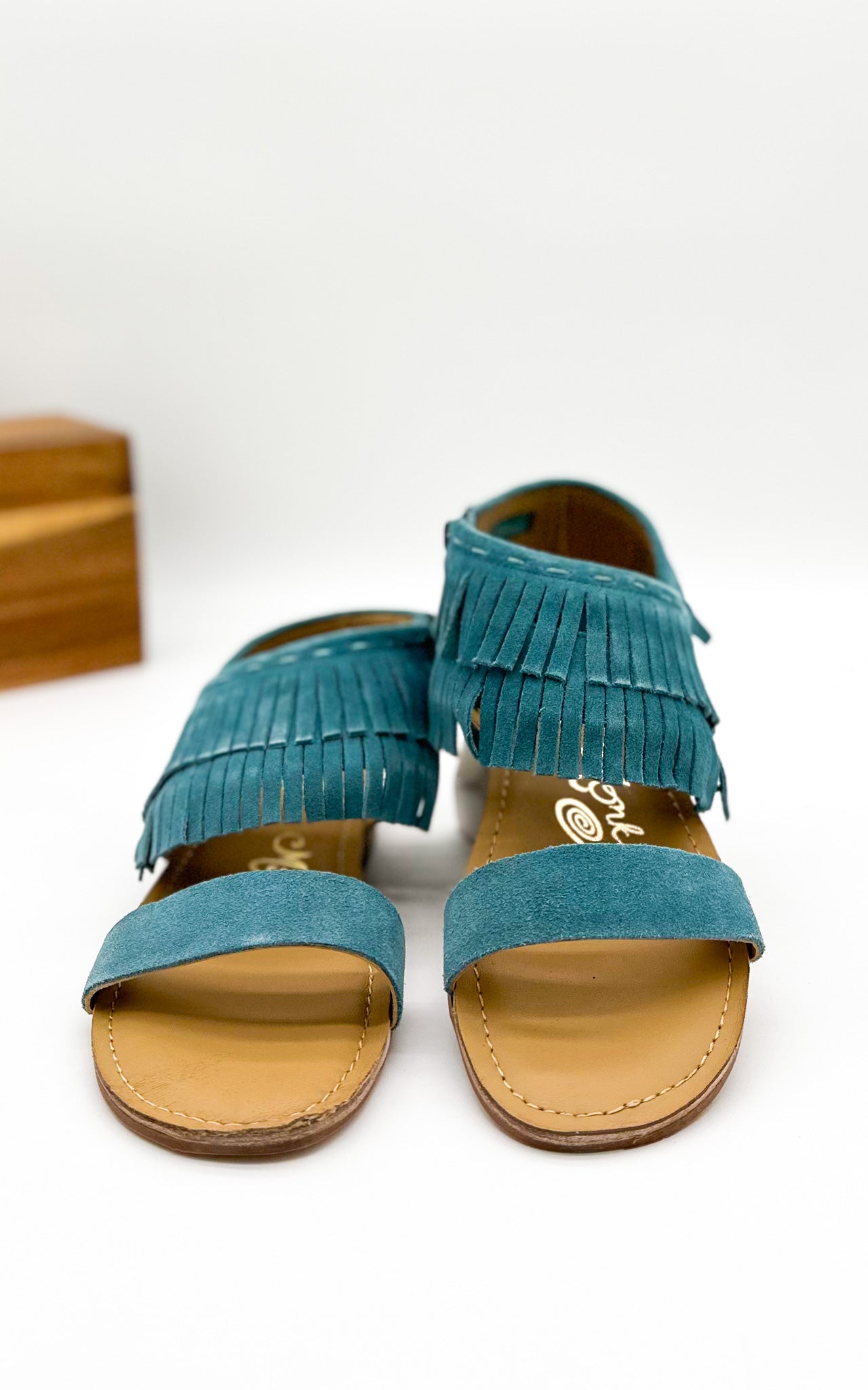 Fringe Star Sandals | Teal