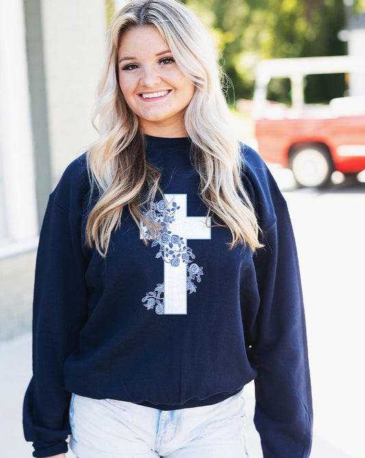 Floral Cross Sweatshirt