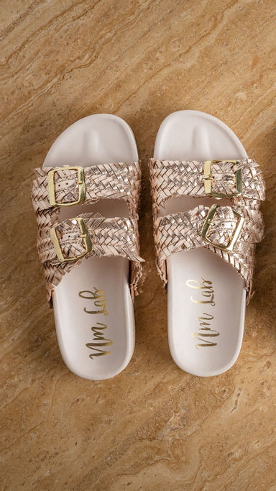 Cheyenne Strap Slides | Champagne