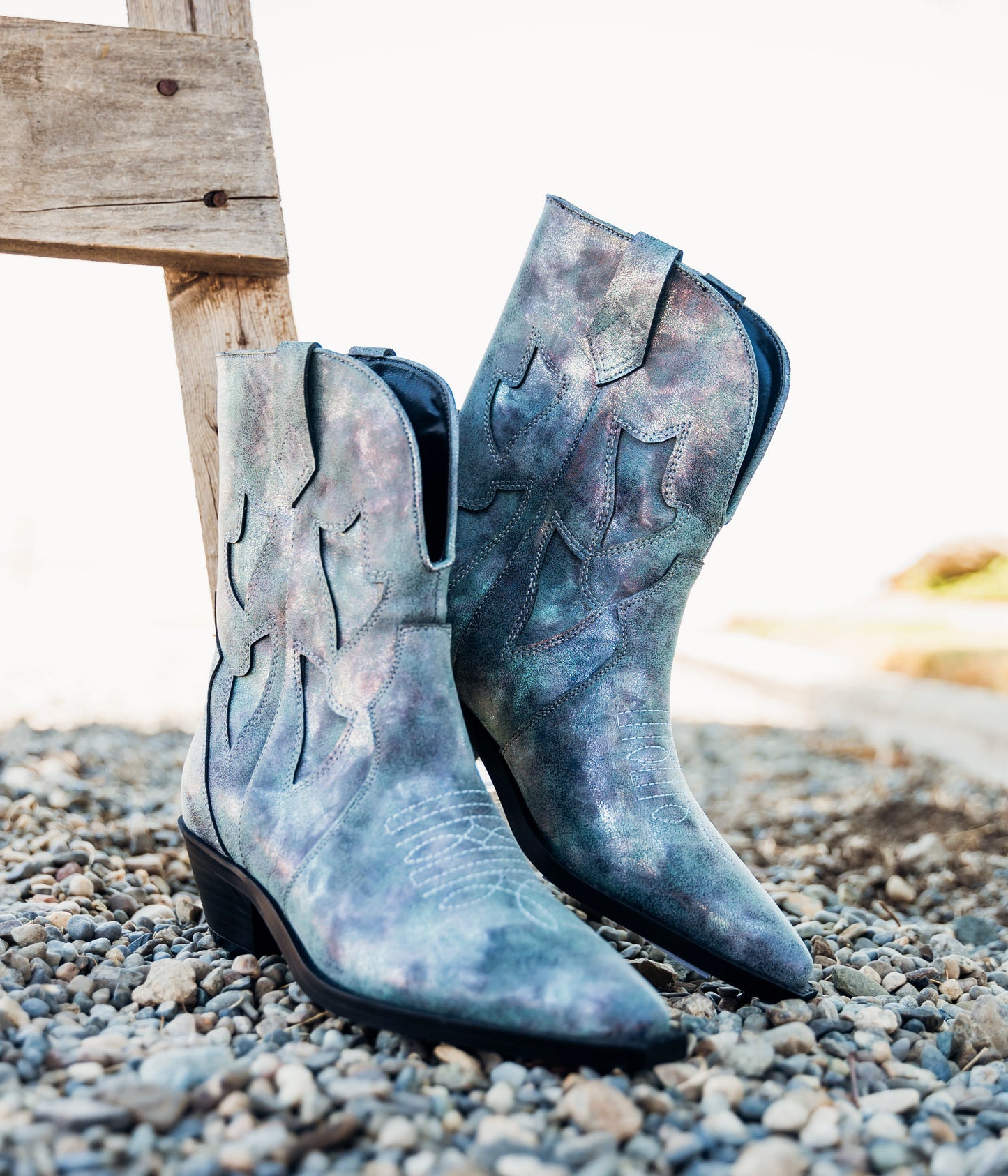 Jersey Metallic Boots | Blue