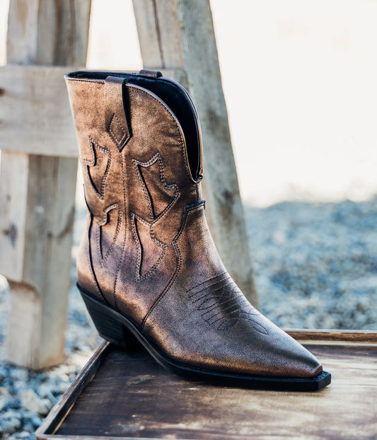 Jersey Metallic Boots | Bronze