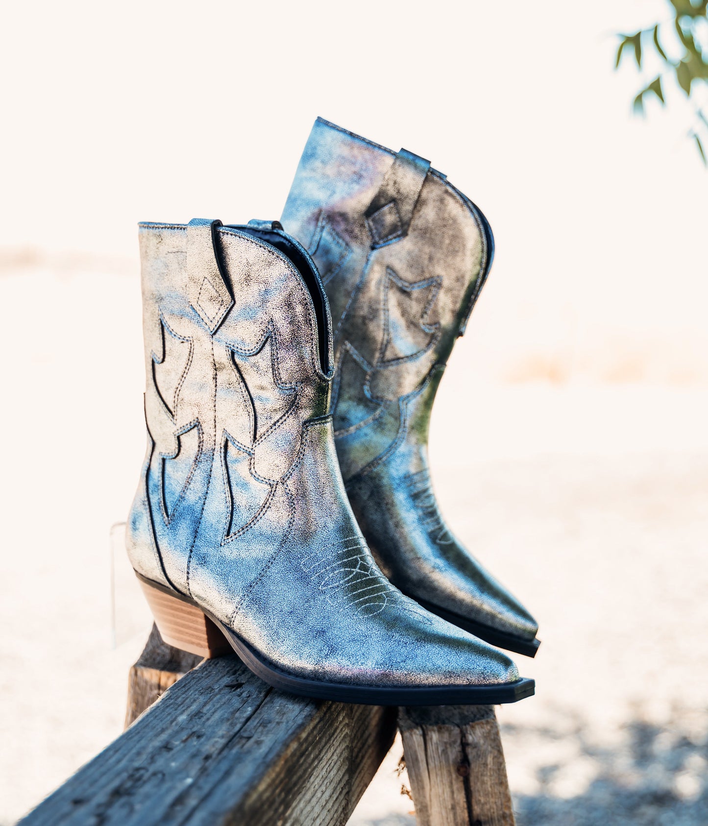 Jersey Metallic Boots | Silver