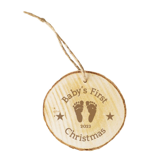 Baby's First Christmas Wood Ornament