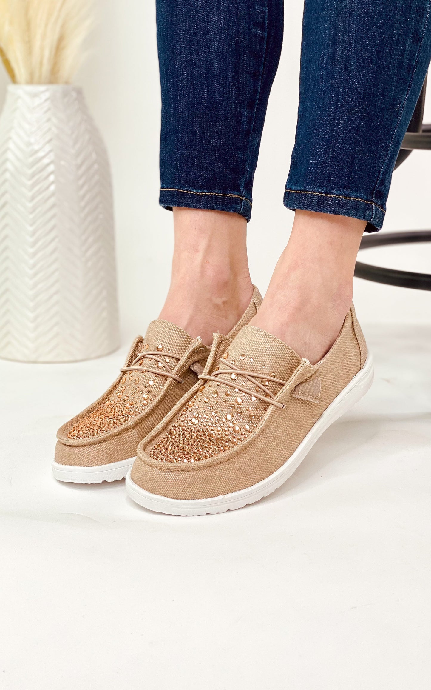 Maco Boat Shoes | Rose Gold Rhinestone