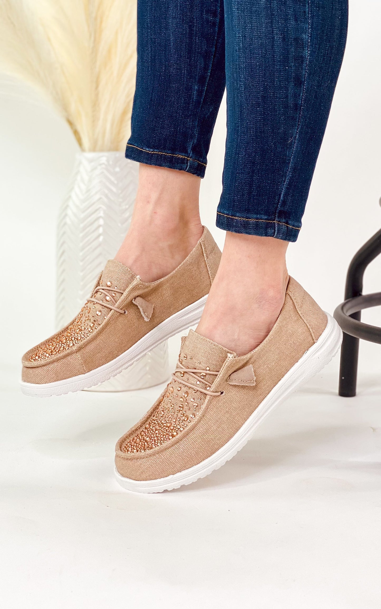 Maco Boat Shoes | Rose Gold Rhinestone