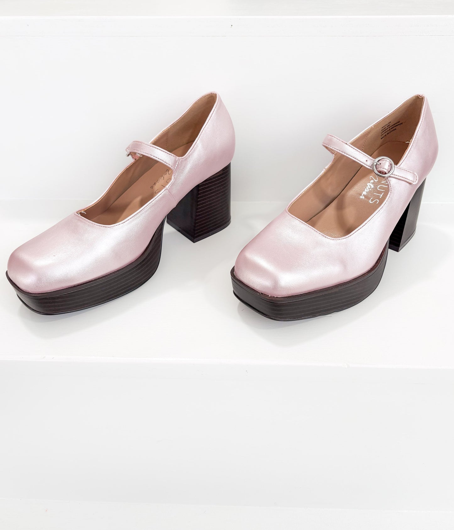 Matilda Platform Heels | Metallic Rose