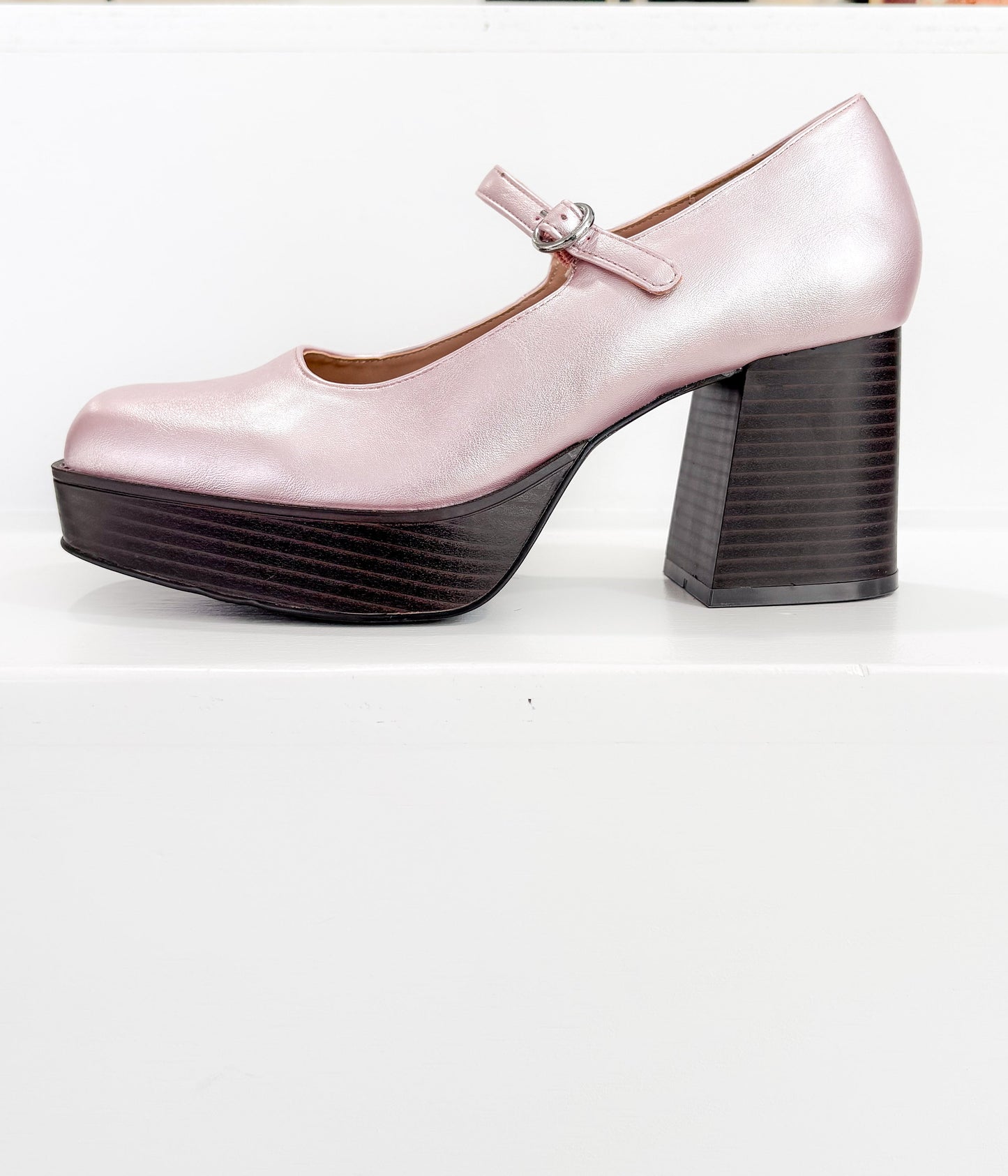 Matilda Platform Heels | Metallic Rose