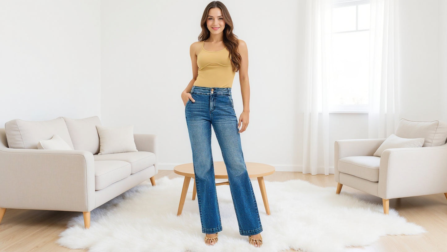 Angel Tummy Control High-Rise Bootcut Jeans | Risen