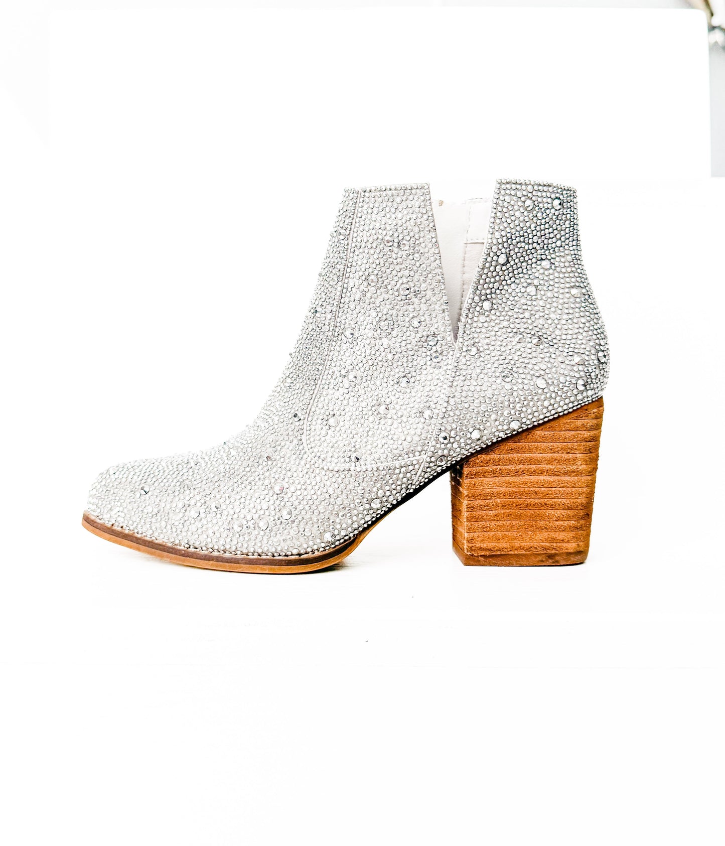 Shine Star Rhinestone Booties | Silver