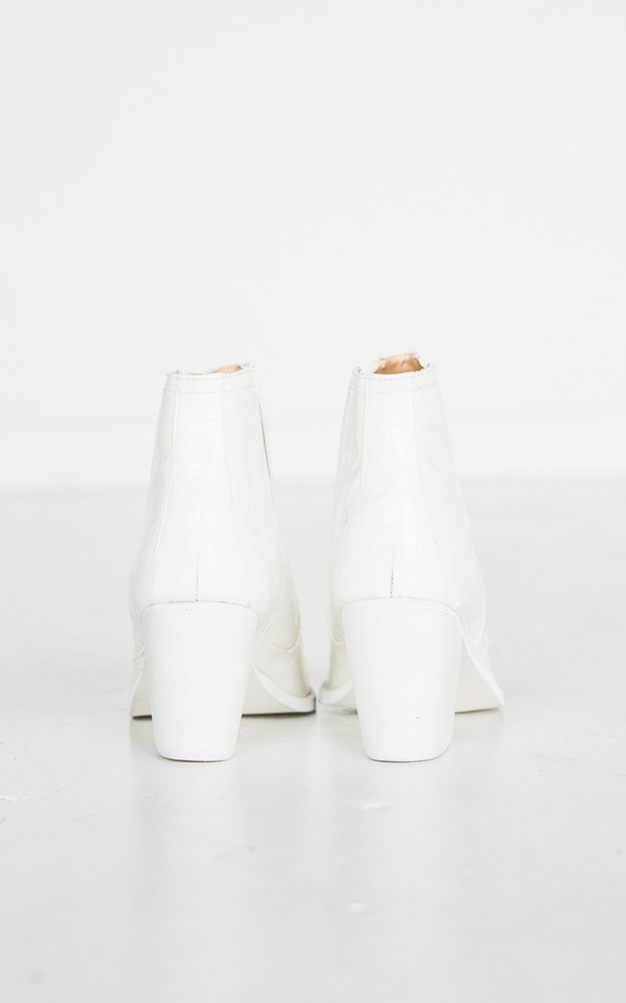 Tarim Booties | White Croc