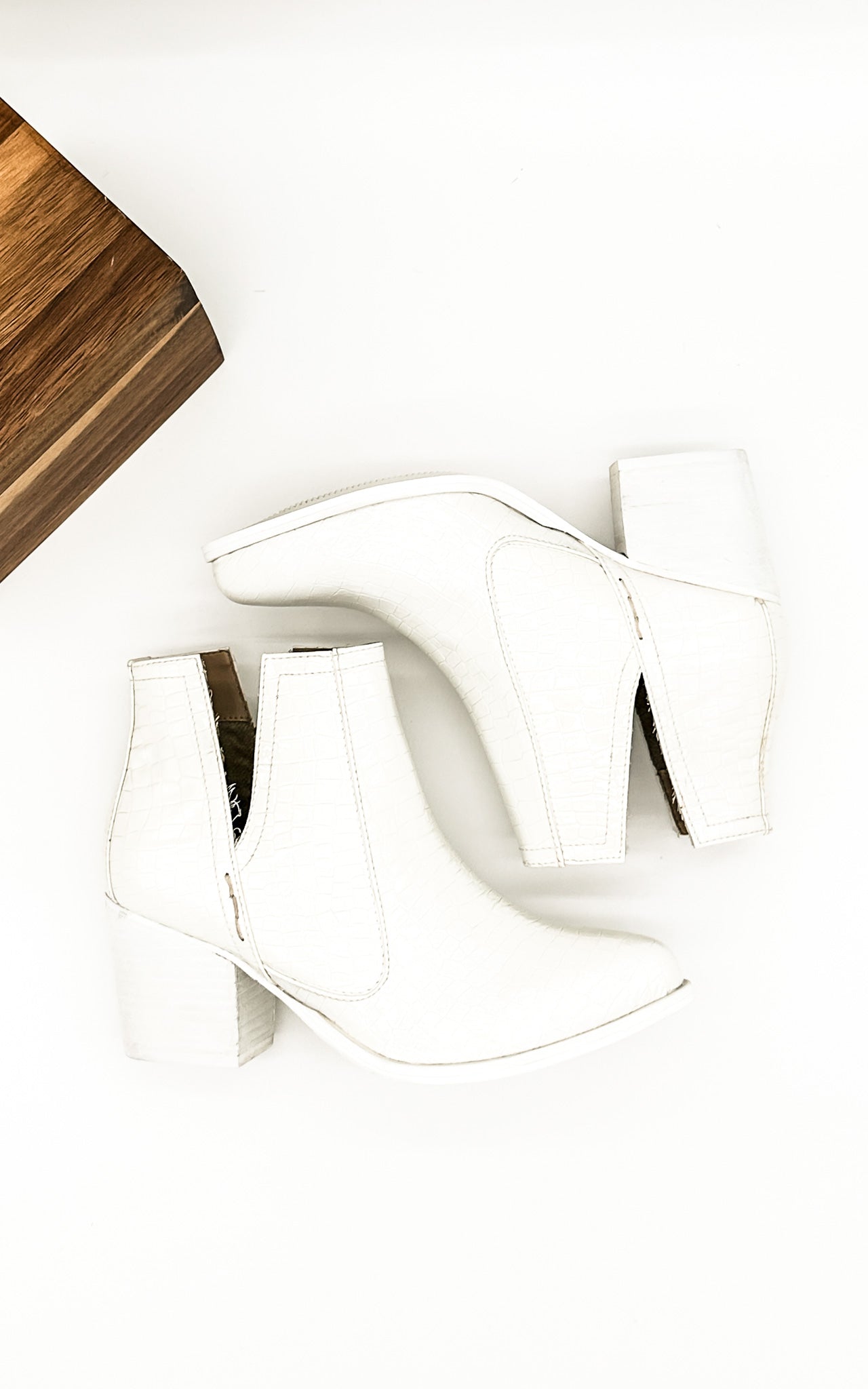 Tarim Booties | White Croc