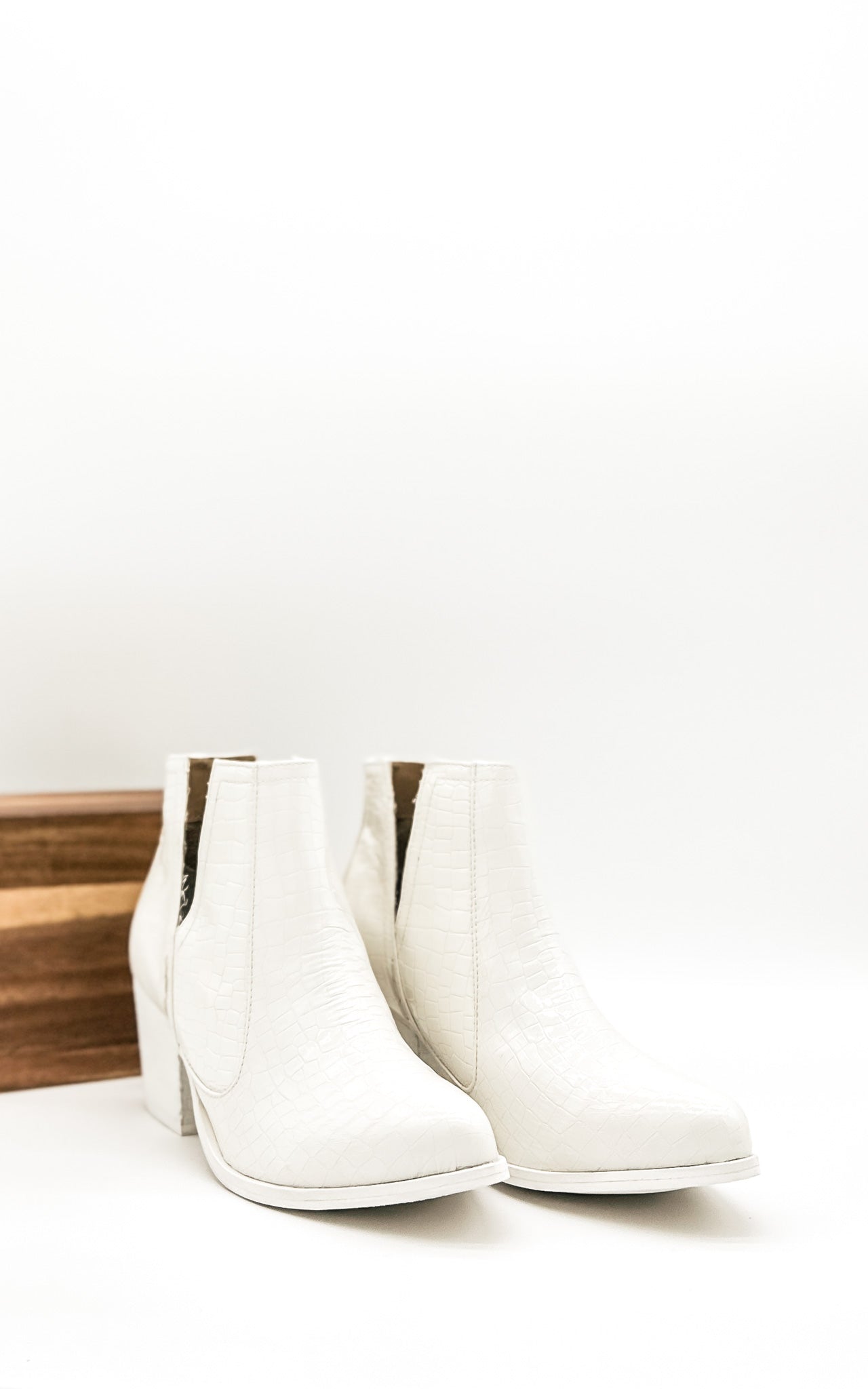 Tarim Booties | White Croc