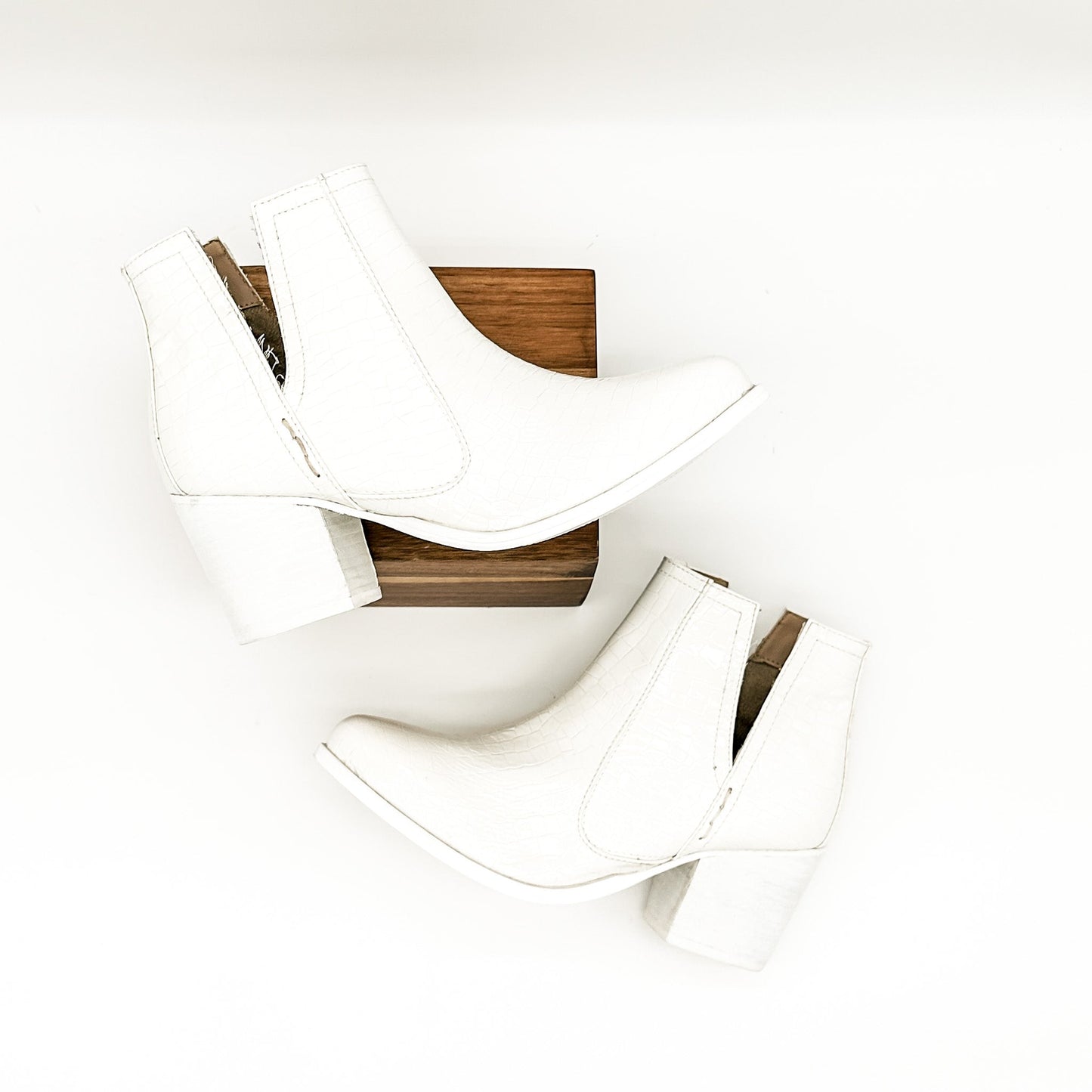 Tarim Booties | White Croc