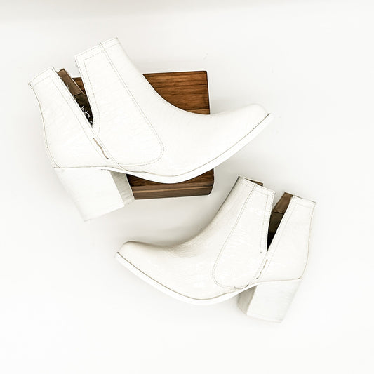 Tarim Booties | White Croc