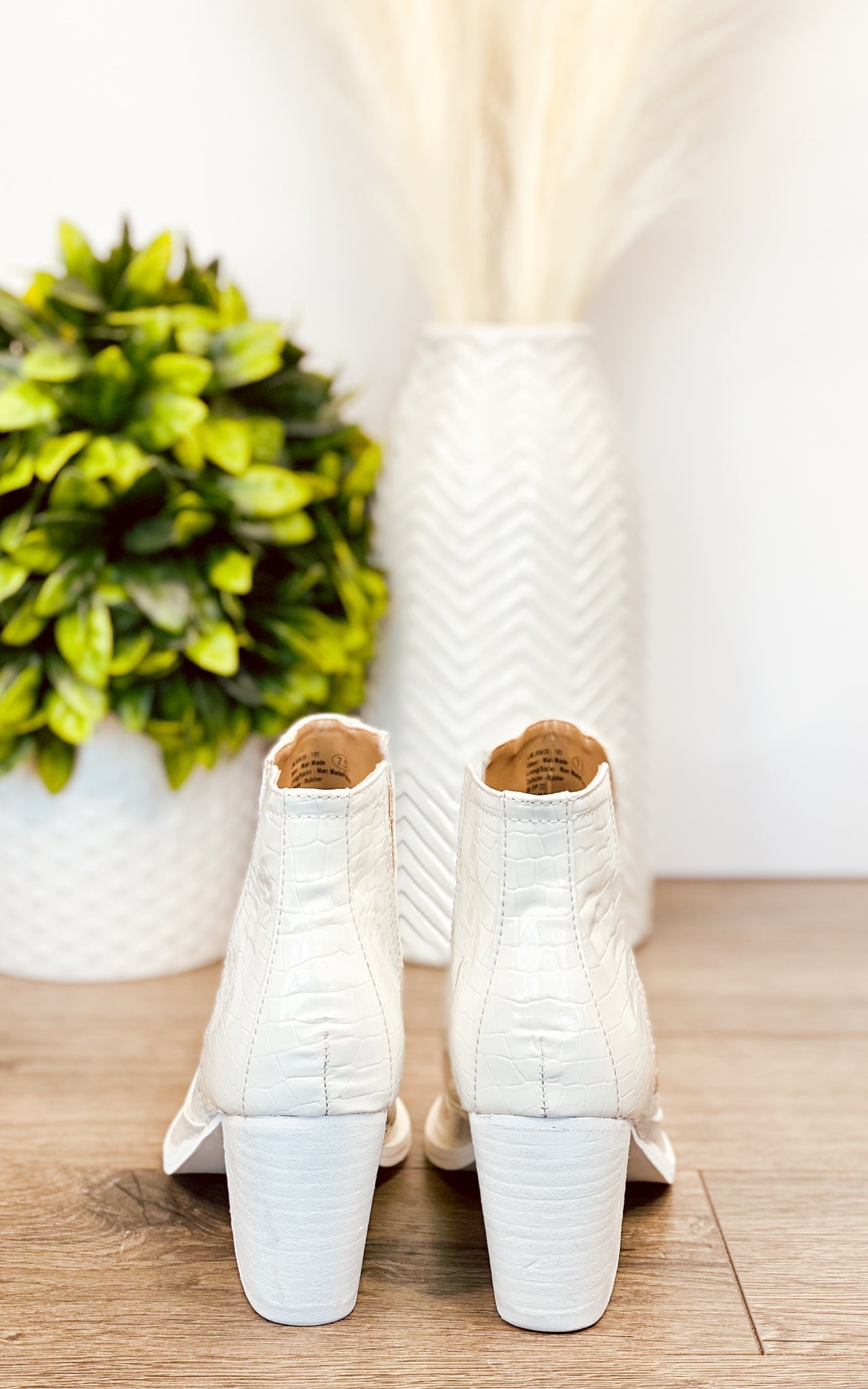 Tarim Booties | White Croc