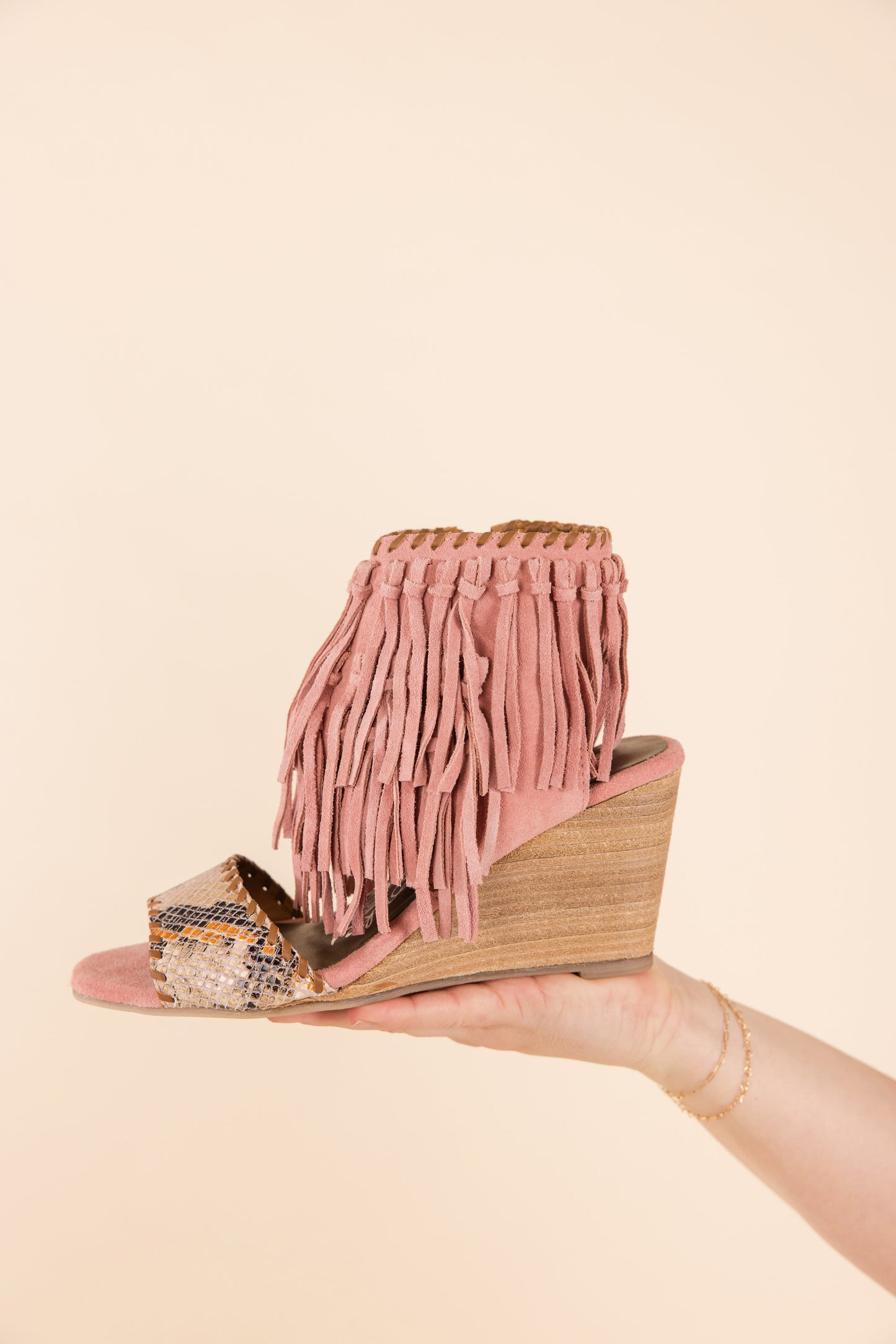 True Fringe Wedges | Blush