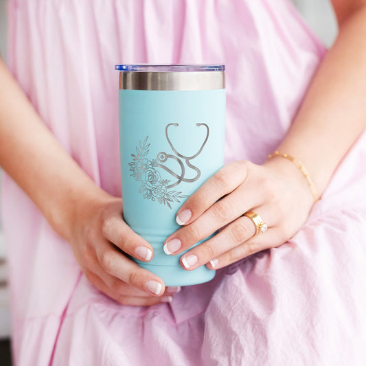 Floral Stethoscope Tumbler | 20oz