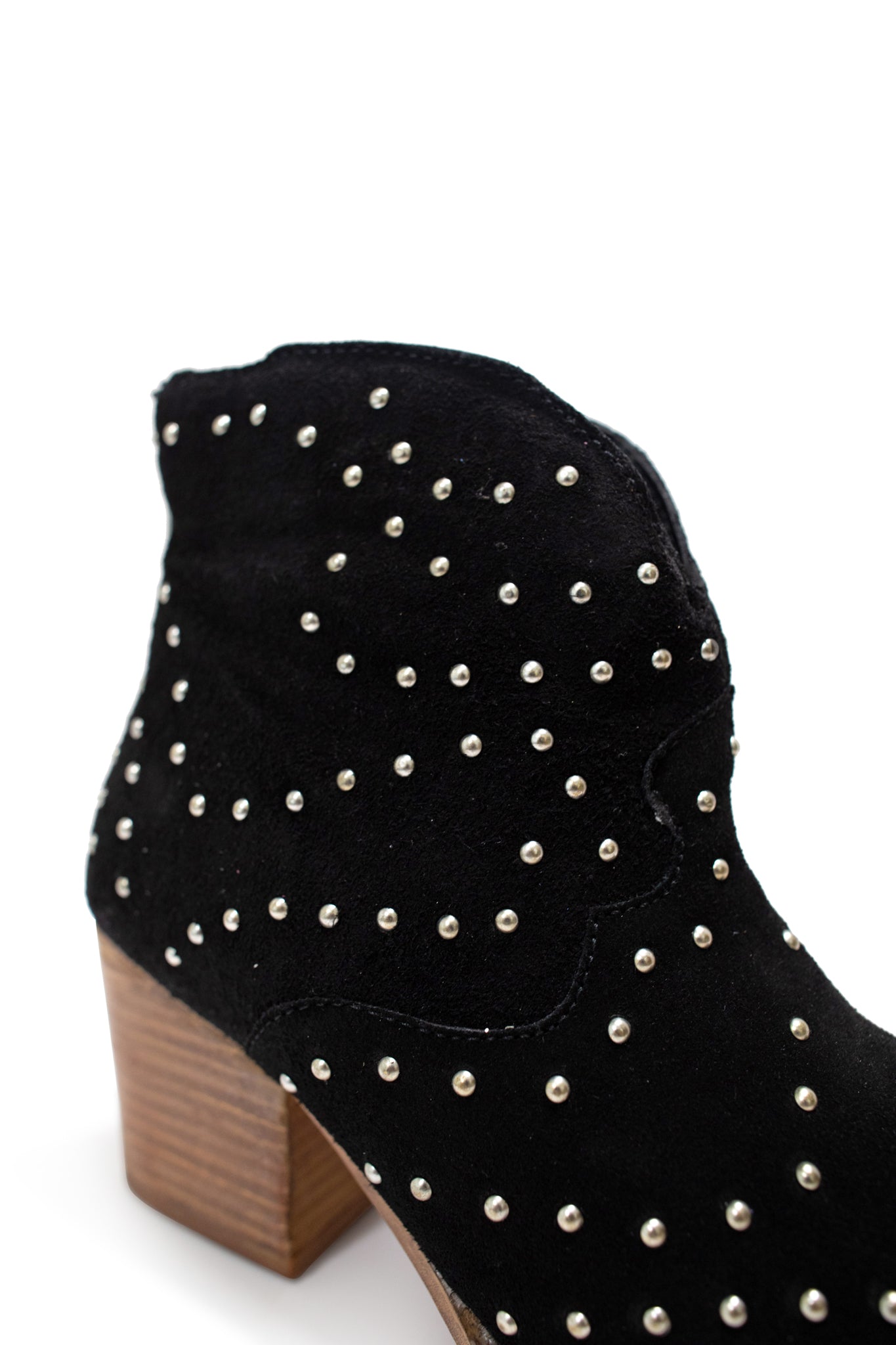 Twilight Studded Heeled Ankle Booties | Black