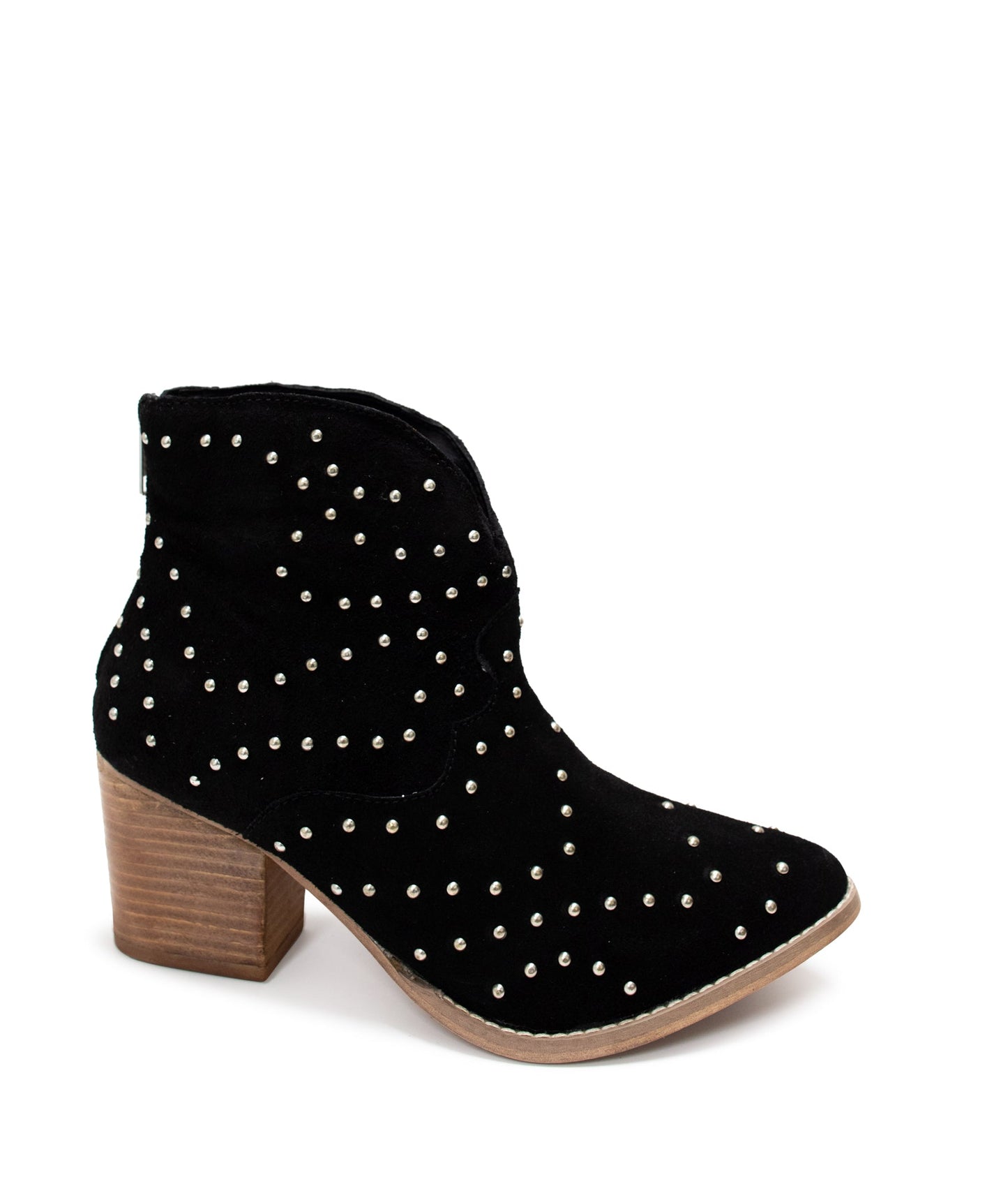 Twilight Studded Heeled Ankle Booties | Black