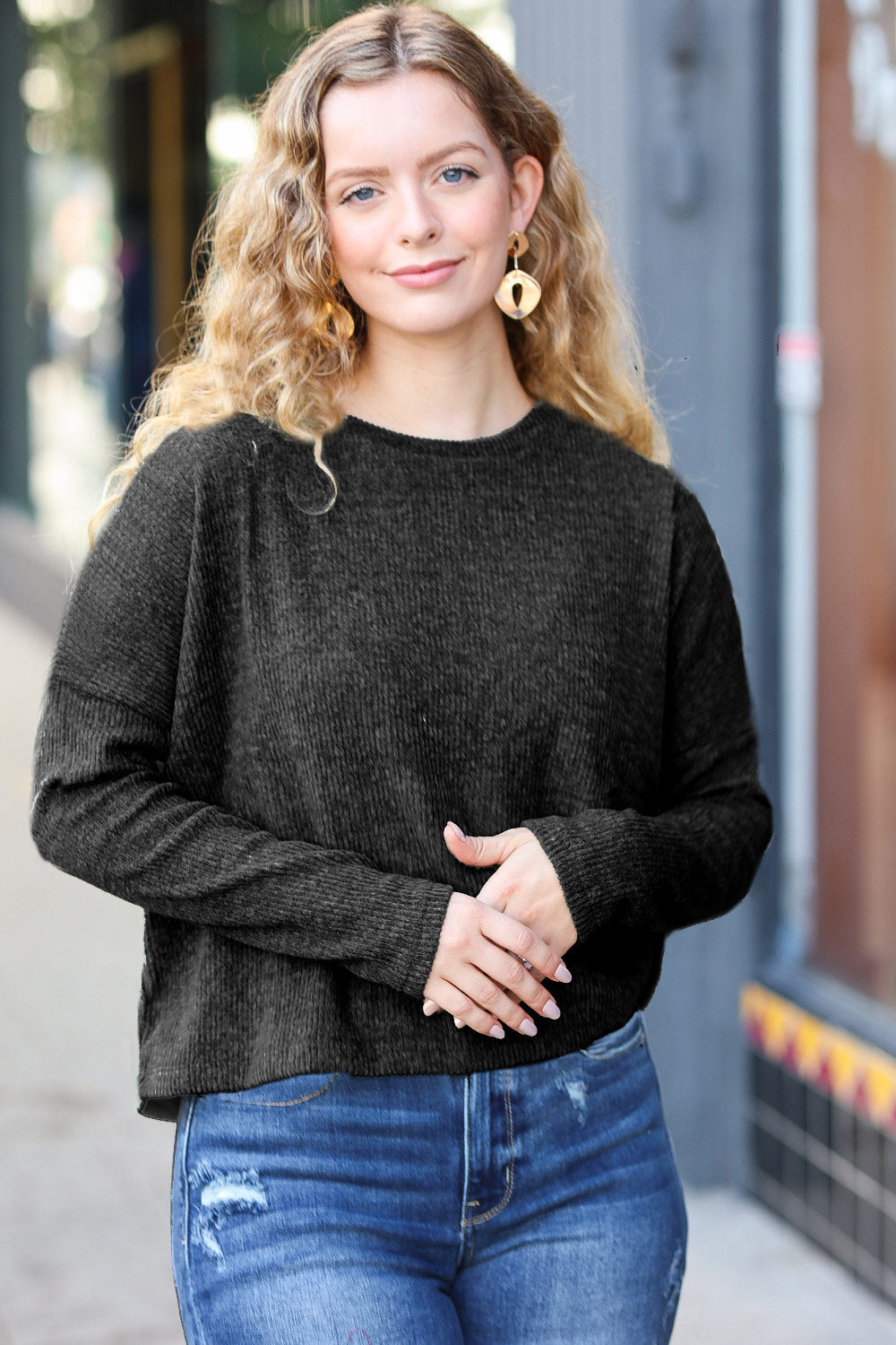 Stay A While Cropped Sweater