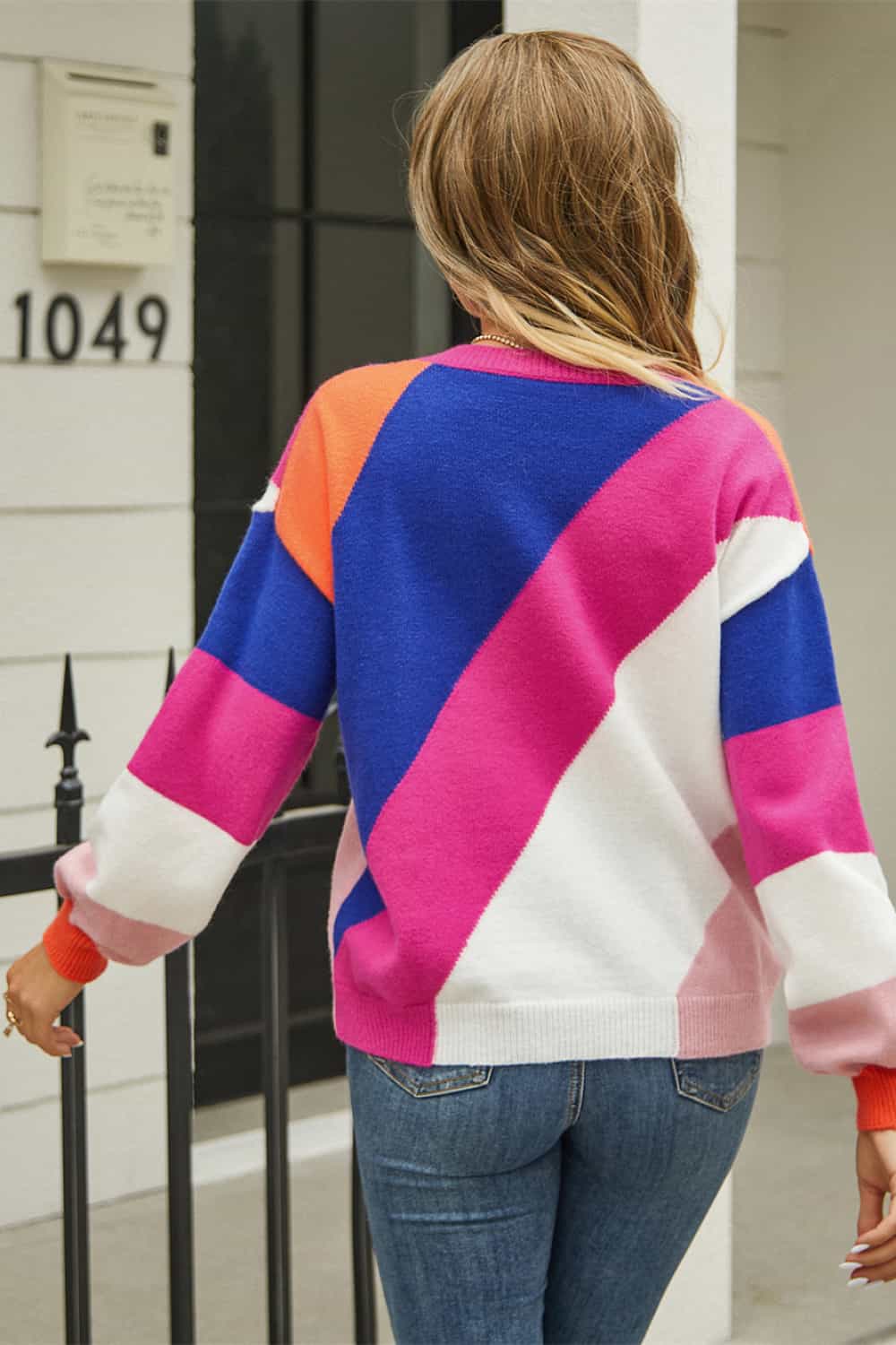 Periwinkle Me Color Block Sweater