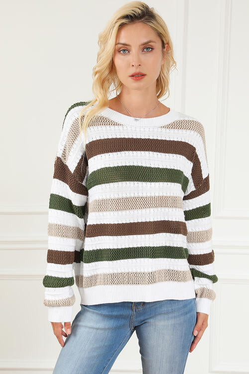 Striped Openwork Sweater