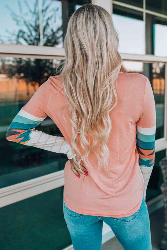 Geometric Long Sleeve Top