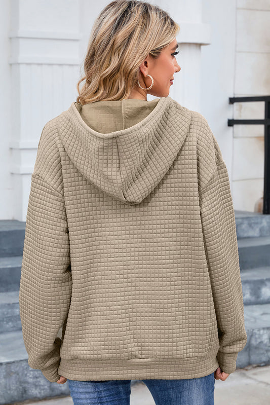 Quilted Pocketed Hoodie | Multiple Colors