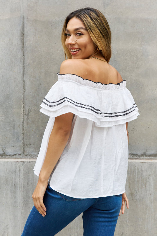 Zoey Off-Shoulder Ruffle Blouse