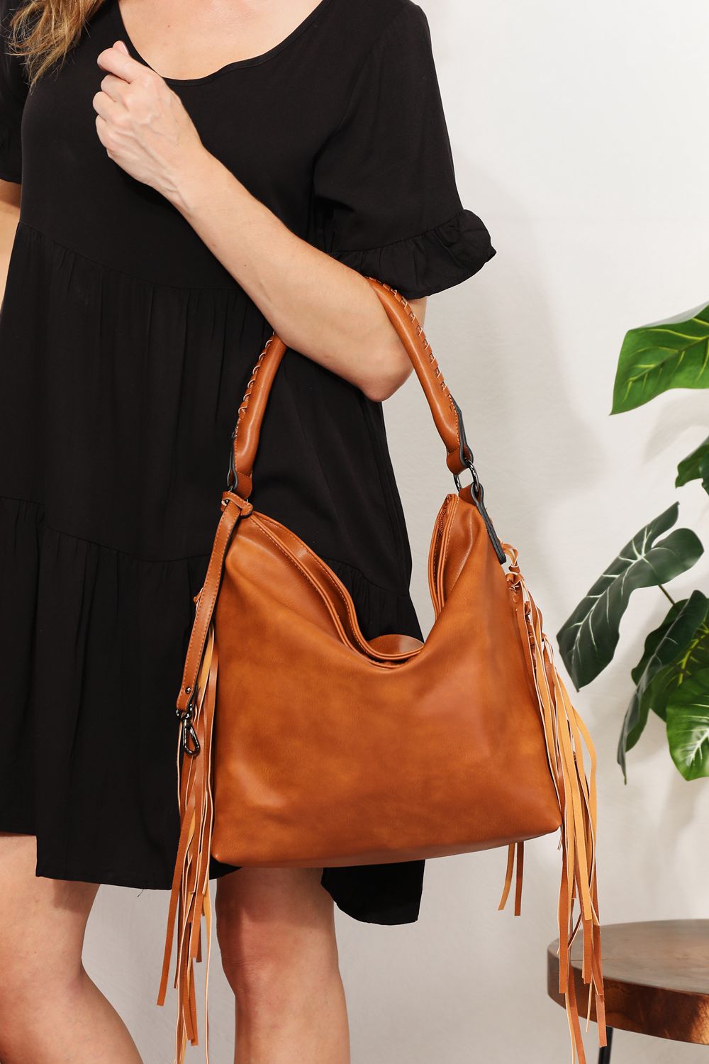 Leather Fringe Shoulder Bag