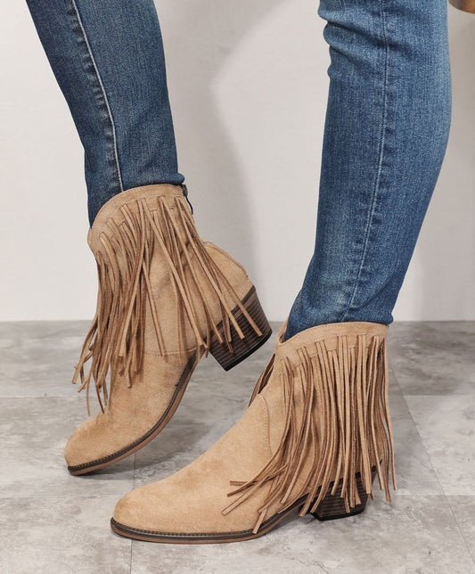 Legend Fringe Cowboy Western Ankle Boots