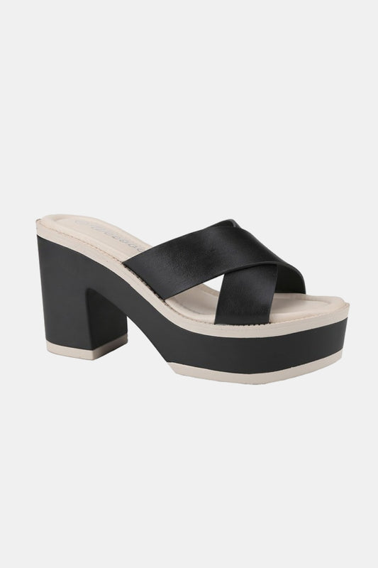 Cherish The Moments Platform Sandals | Black