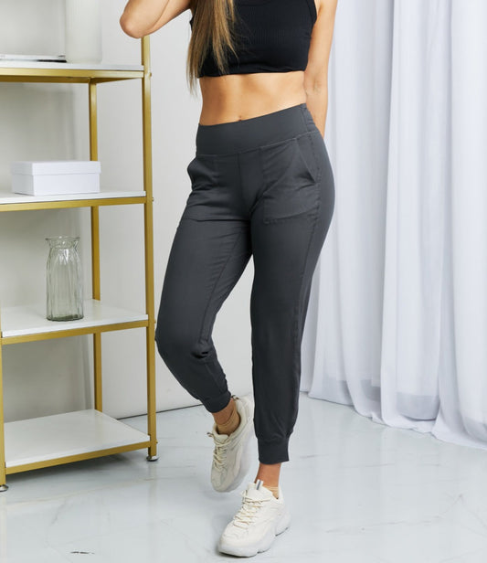 Wide Waistband Cropped Joggers