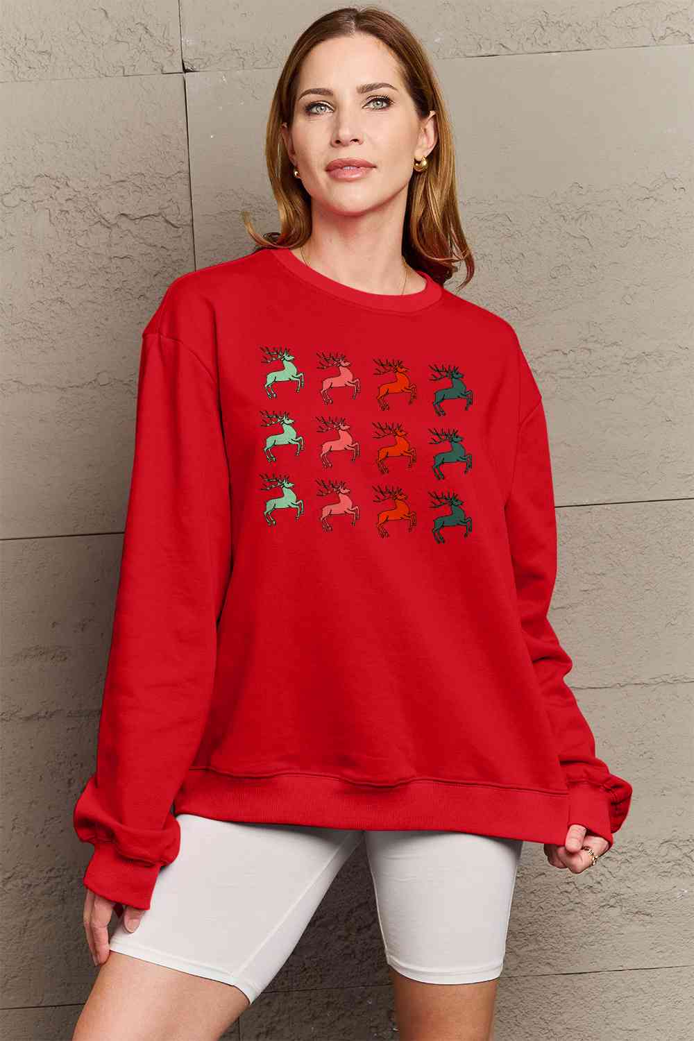 Stacked Reindeer Sweatshirt