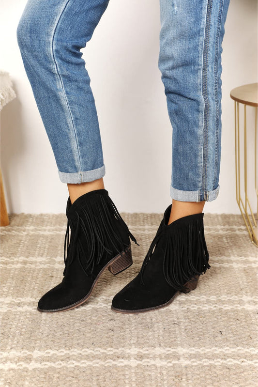 Legend Fringe Cowboy Western Ankle Boots