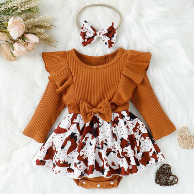 Ruffled Bow Bodysuit Dress | Infant
