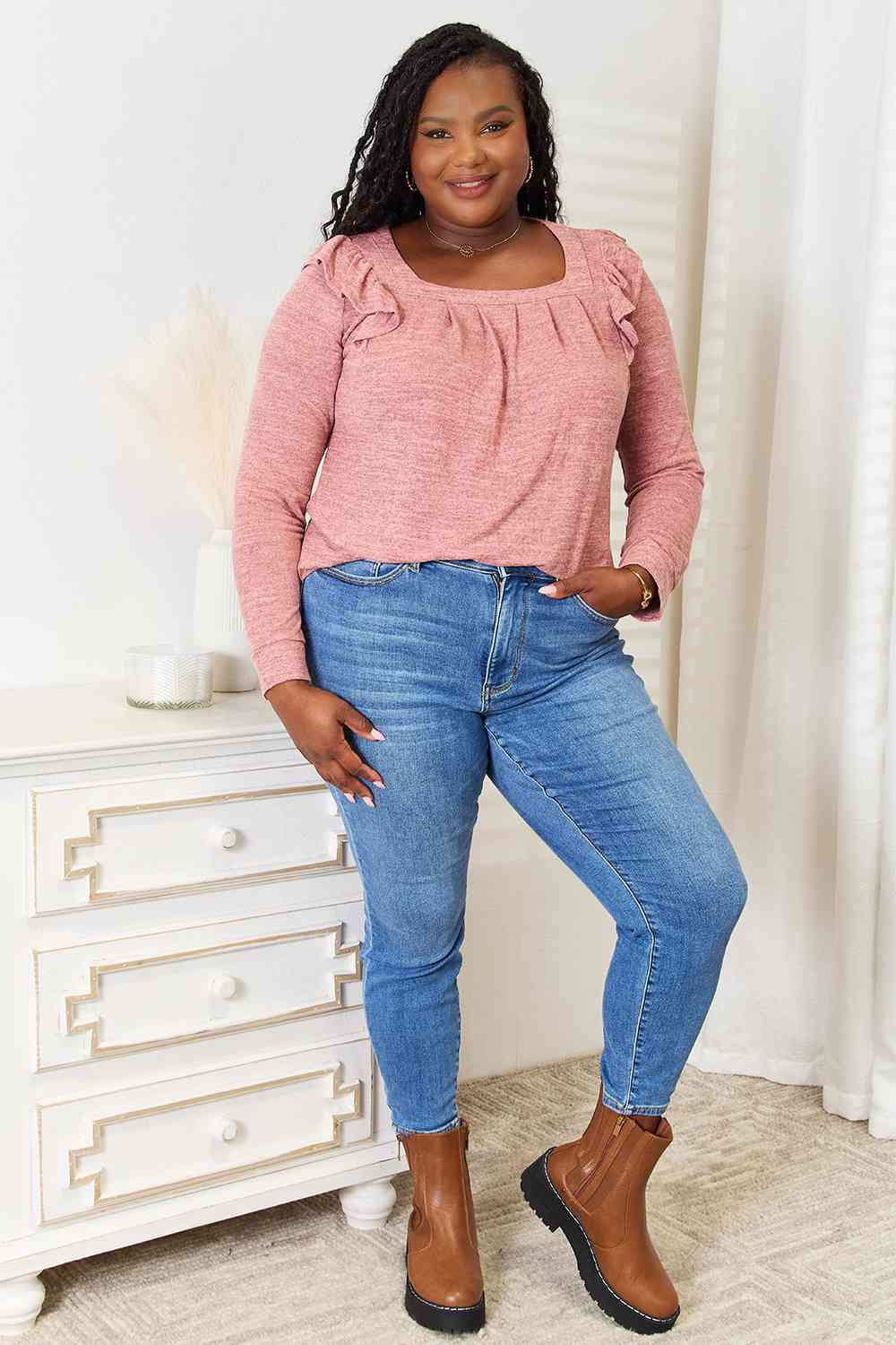 Ruffle Long Sleeve Top